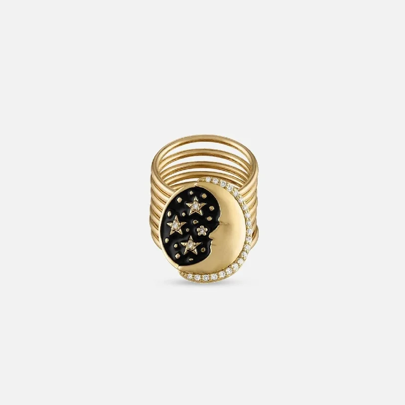 women's boho rings-Celestial Harem Pinky Ring