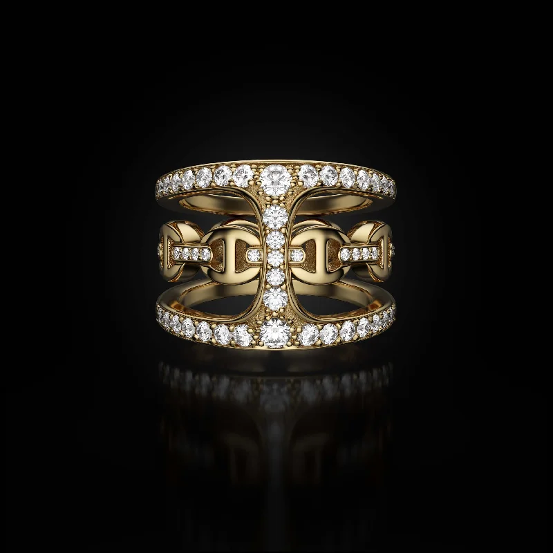 women's silver rings-PHANTOM CLIQUE WITH DIAMONDS