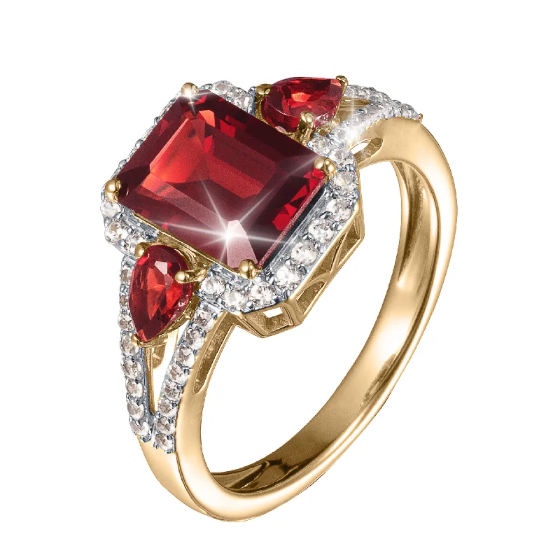 women's opal rings-Garnet Embrace Ladies Ring