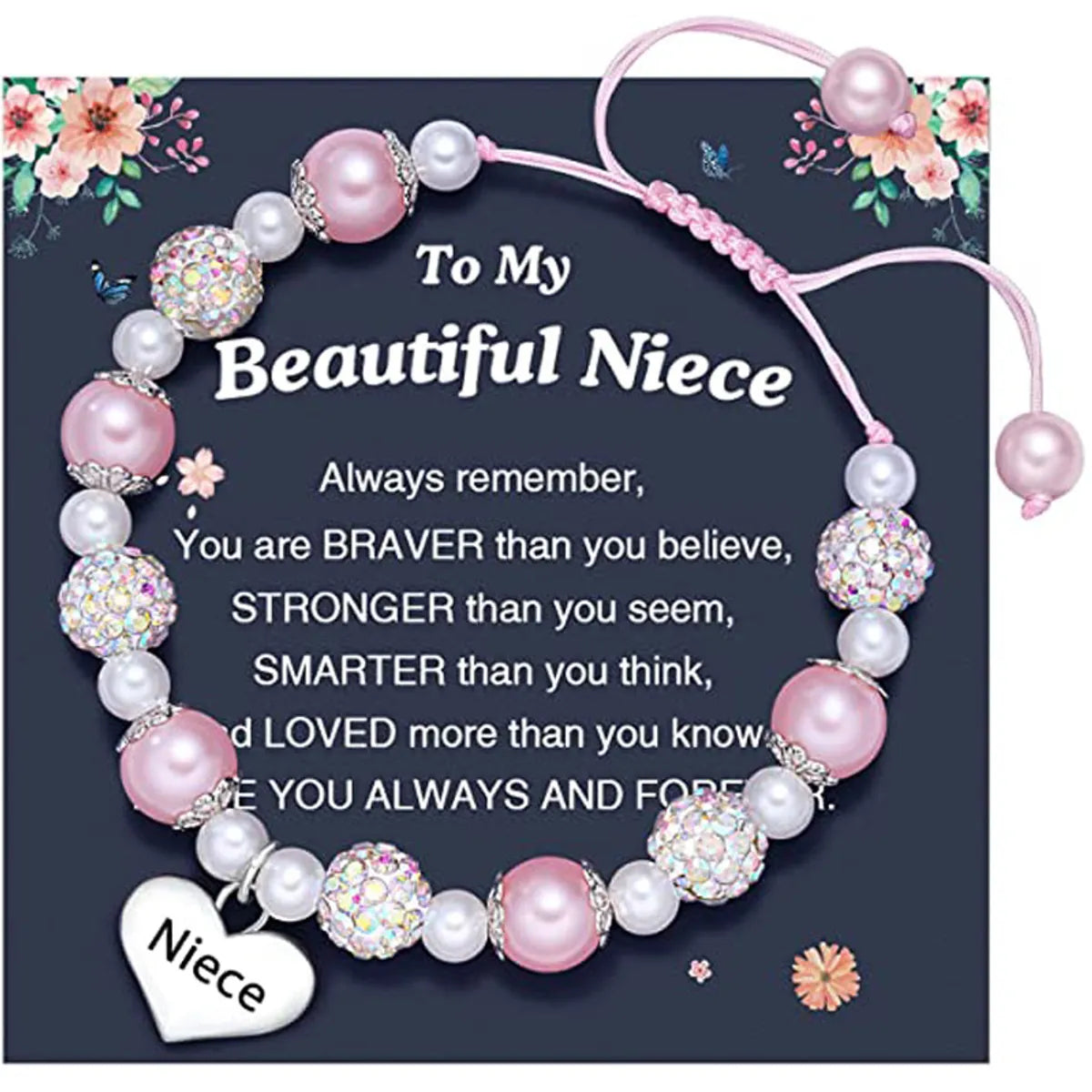 Engraved Niece Pink Niece Card