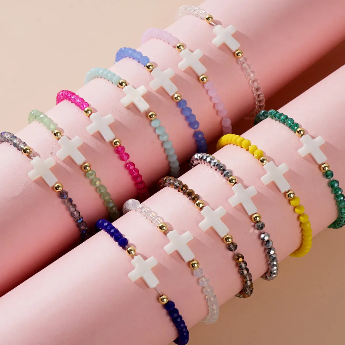 women's personalized bracelets-Simple Style Classic Style Solid Color Artificial Crystal Beaded Women'S Bracelets