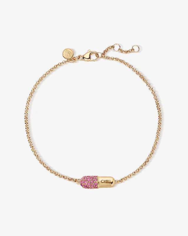 women's boho bracelets-Chill Pill Pavé (Rose) Bracelet