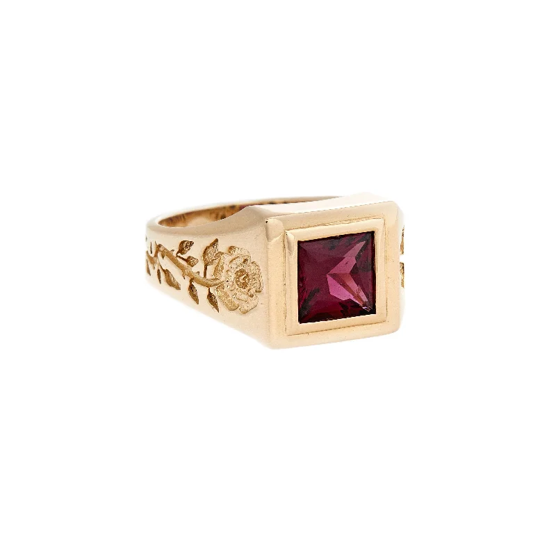 women's ruby rings-EVENING ROSE RING