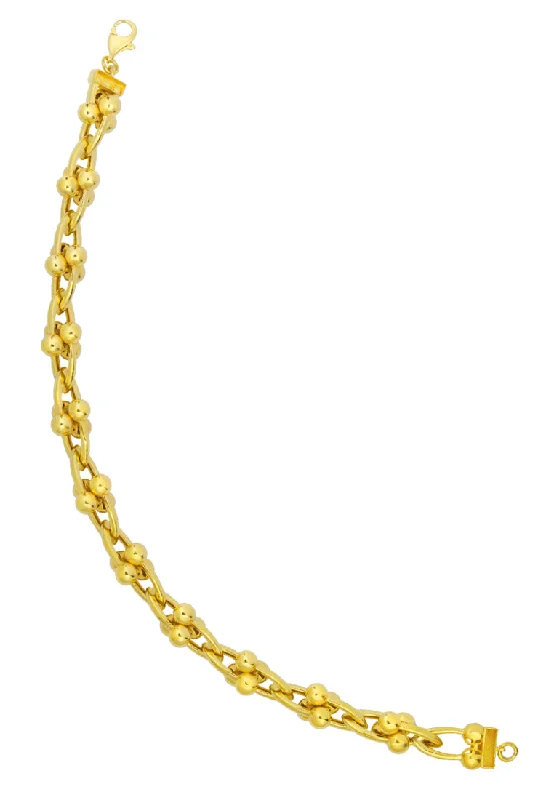 women's fashion-forward bangles-TOMEI Lusso Italia Entangled Chain Bracelet, Yellow Gold 916