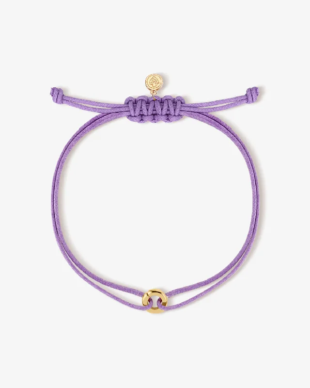 women's astrology bracelets-Double Cord Bracelet w/ Charm Holder