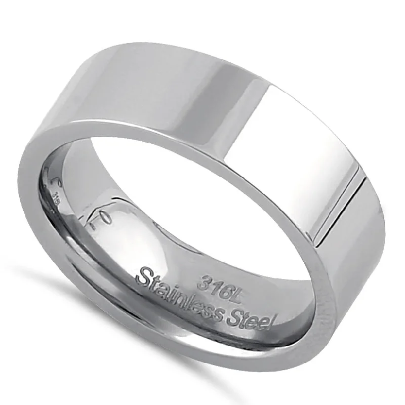 women's diamond engagement rings-Stainless Steel Men's 7mm Wedding Band