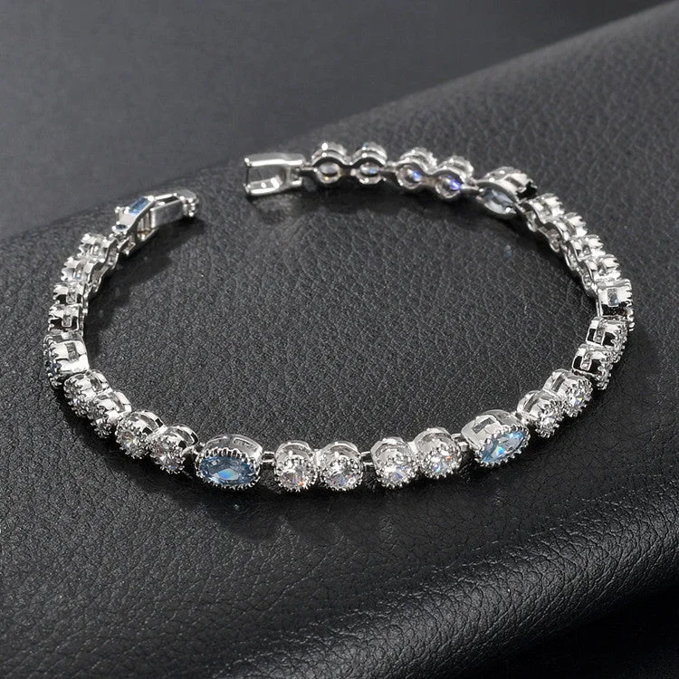 Sea Blue White Zirconium Plated White about 18cm