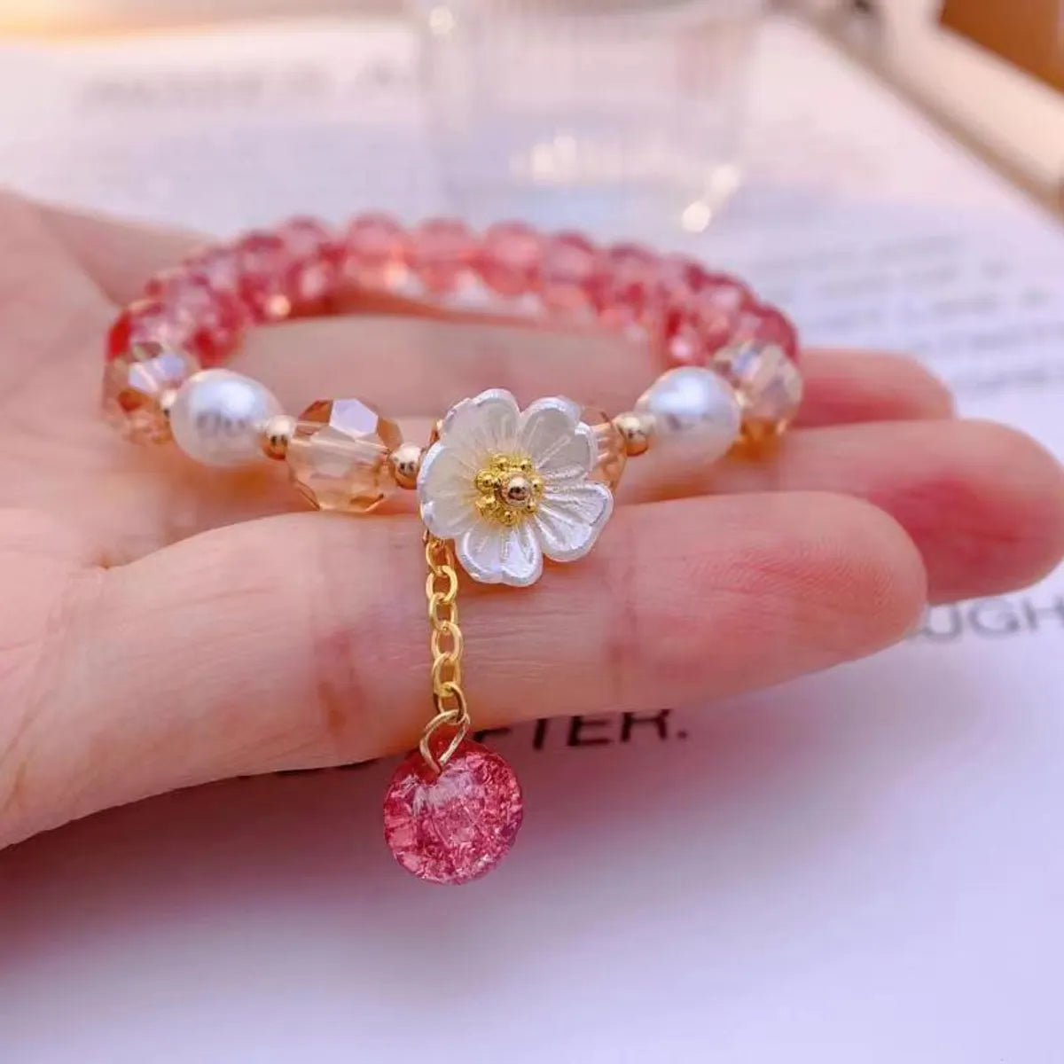 Red Small Flower Bracelet