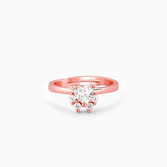 women's chic rings-Rose Gold Divine Lotus Ring