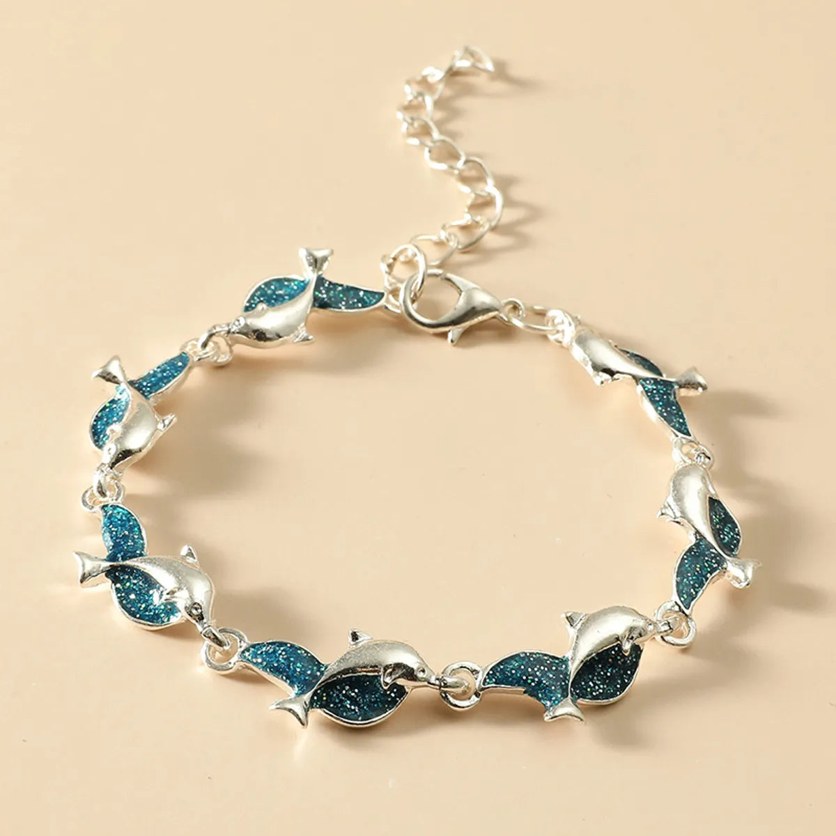 women's chic bangles-Fashion Alloy Dripping Shiny Marine Animal Cute Dolphin Bracelet