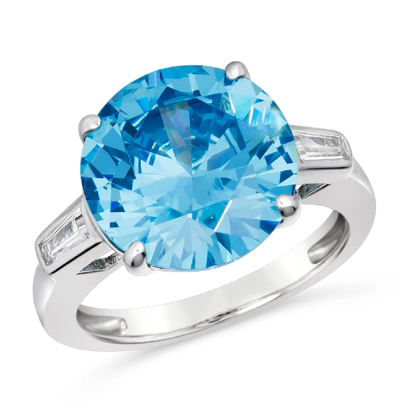 women's lab-grown diamond rings-Riviera Blue 5 Carat Aquamarine Ring