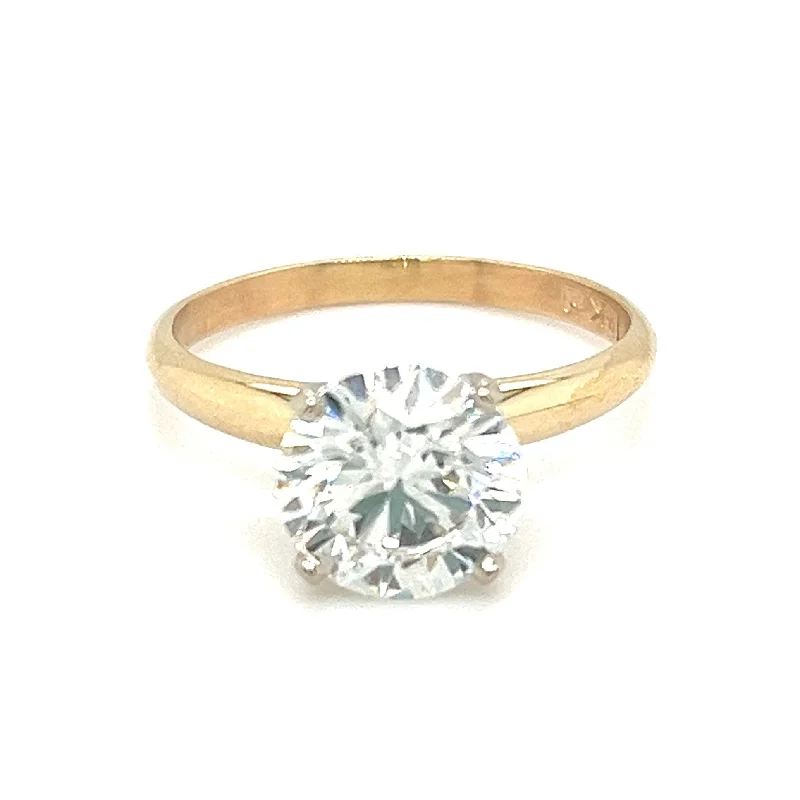 women's celestial engagement rings-14K Yellow & White Gold LAB GROWN 2.10ct G VS1 Round Cut Diamond Engagement Ring