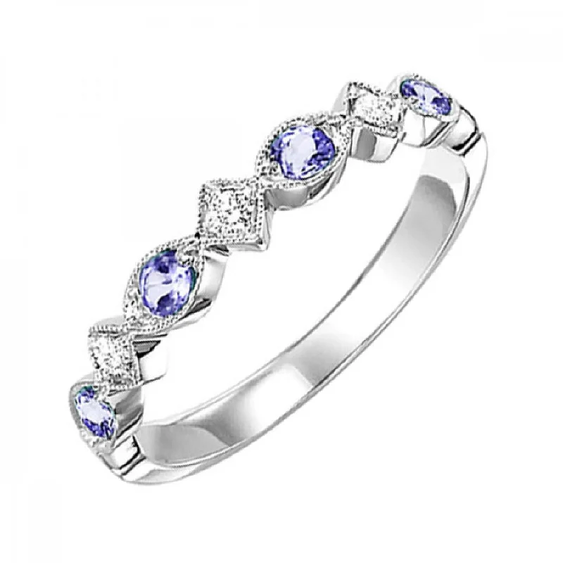 women's princess-cut engagement rings-Alexandrite & Diamond Ring