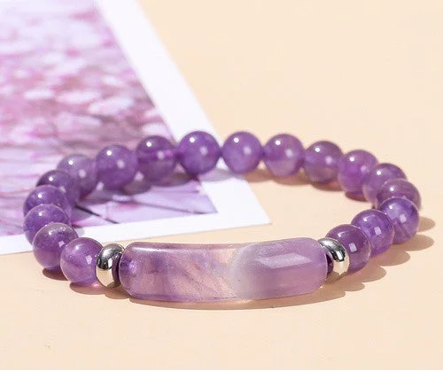 4a Natural Amethyst Bridge Bracelet