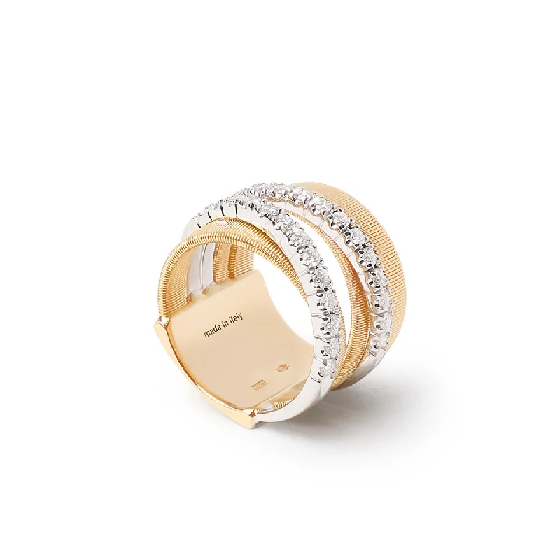 women's rose gold engagement rings-Marco Bicego Masai Double Band Diamond Ring