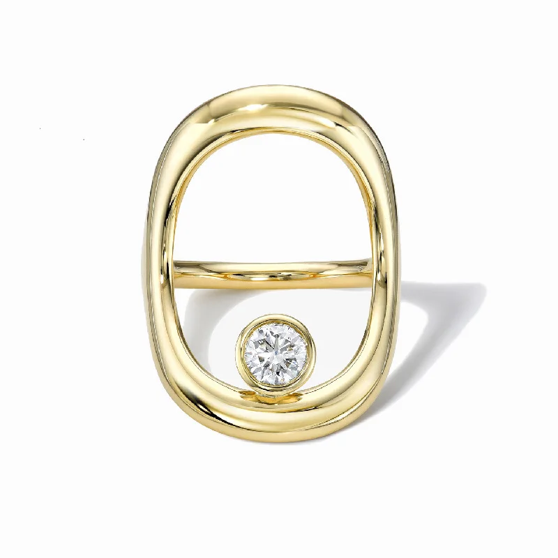 women's eco-friendly rings-Bold Diamond Continuity Ring