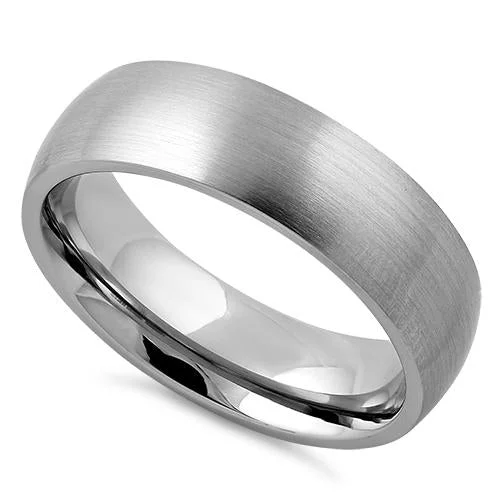 women's astrology engagement rings-Stainless Steel Satin Finish Wedding Band Ring