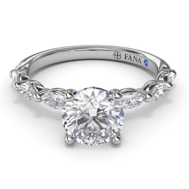 women's vintage-inspired engagement rings-Perfectly Polished Diamond Engagement Semi-Mount Ring