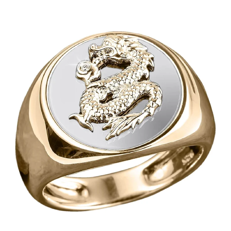 women's sapphire rings-Dragon Emperor White Ring