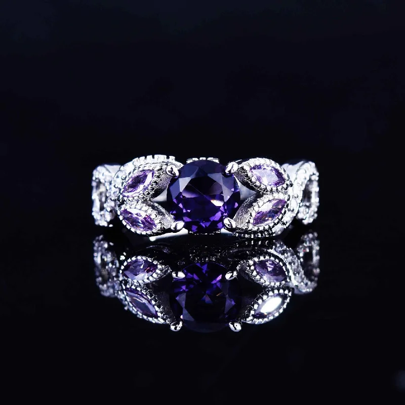 Purple Diamond Ring