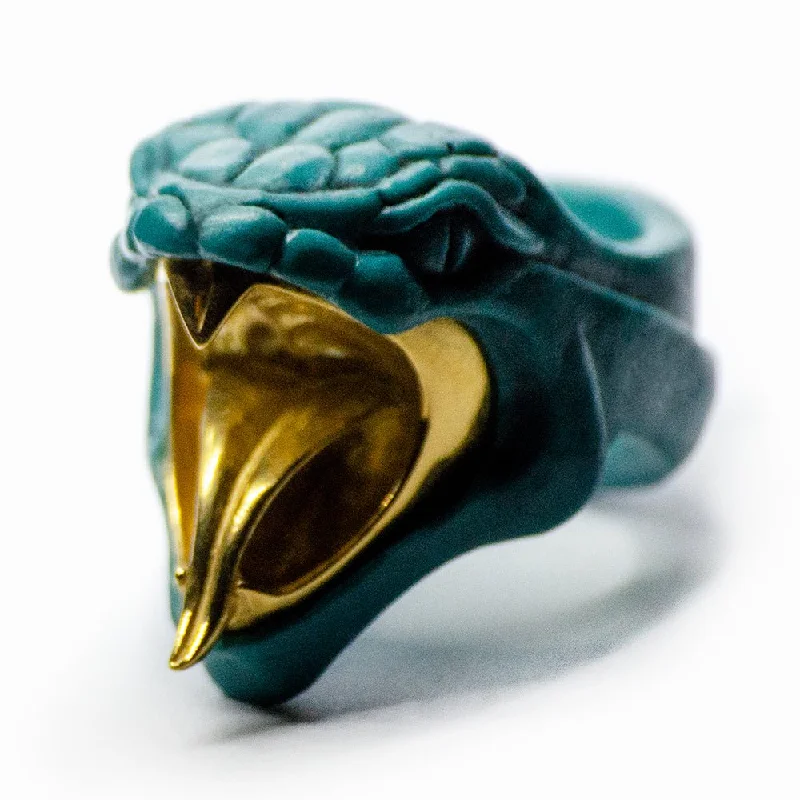 women's turquoise rings-Blue Snake ring - final sale