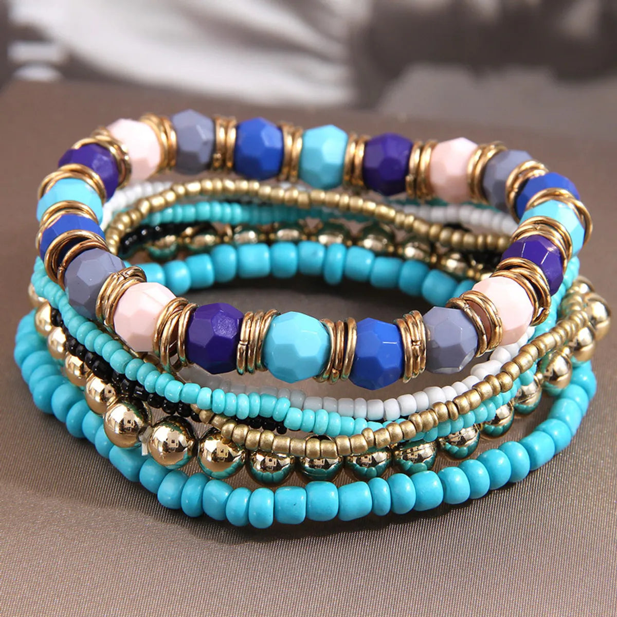 women's ruby bracelets-Ethnic Style Bohemian Color Block Seed Bead Beaded Women'S Bracelets