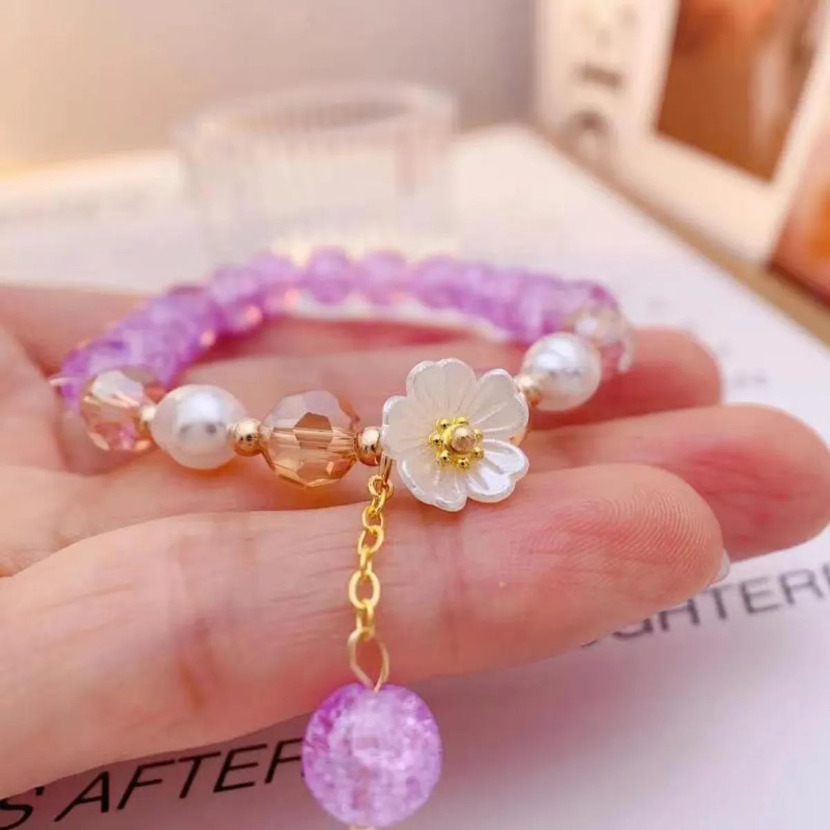 Small Purple Flower Bracelet