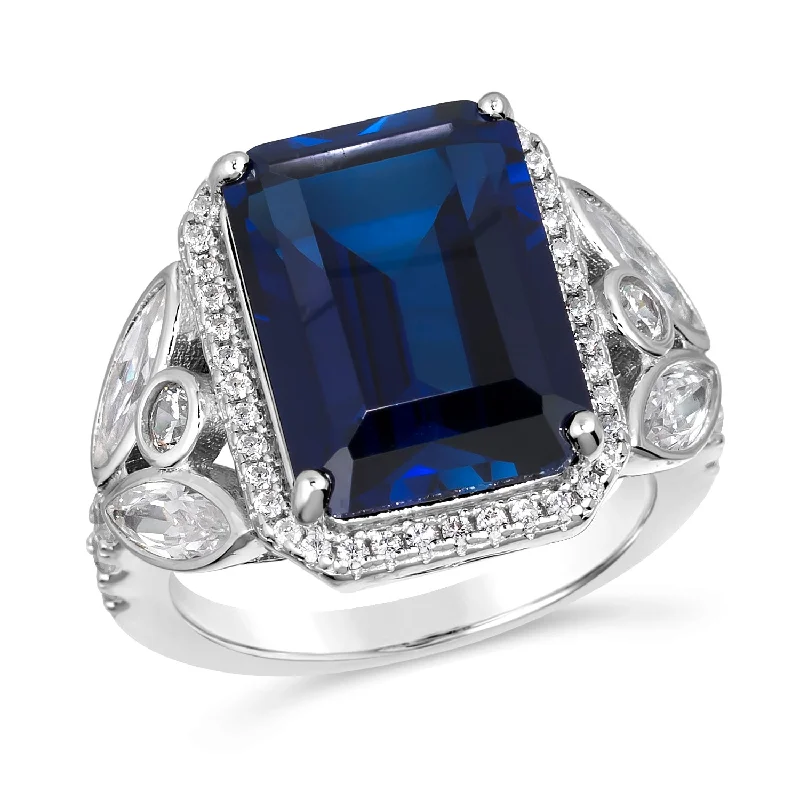 women's handcrafted gemstone rings-Grace 07 Sapphire Blue Ring