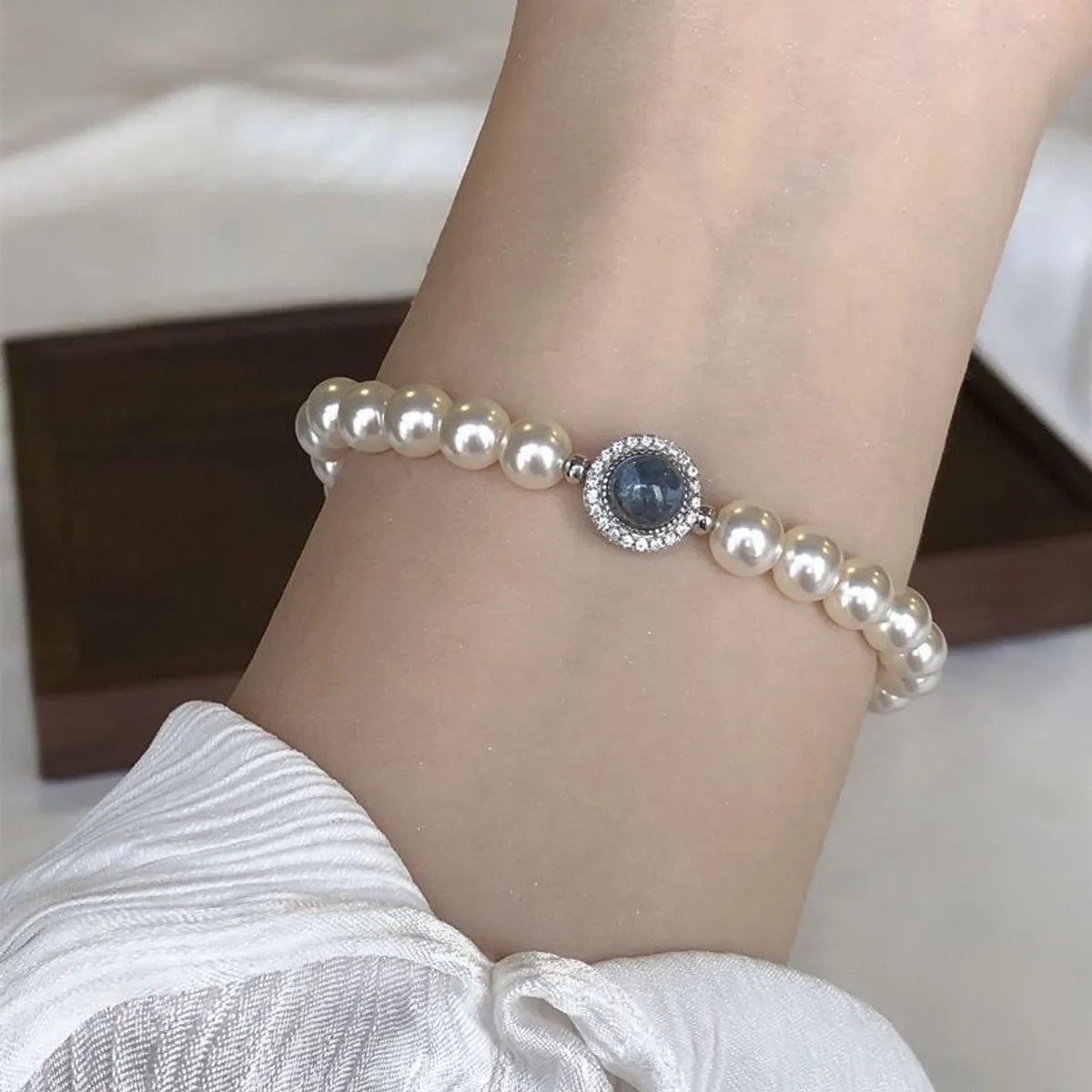 6504 Aquamarine Pearl Bracelet