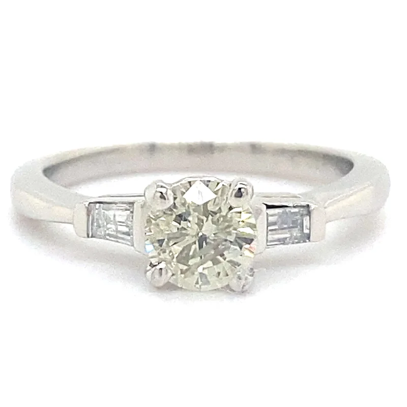 women's bypass engagement rings-Estate Platinum Engagement Ring