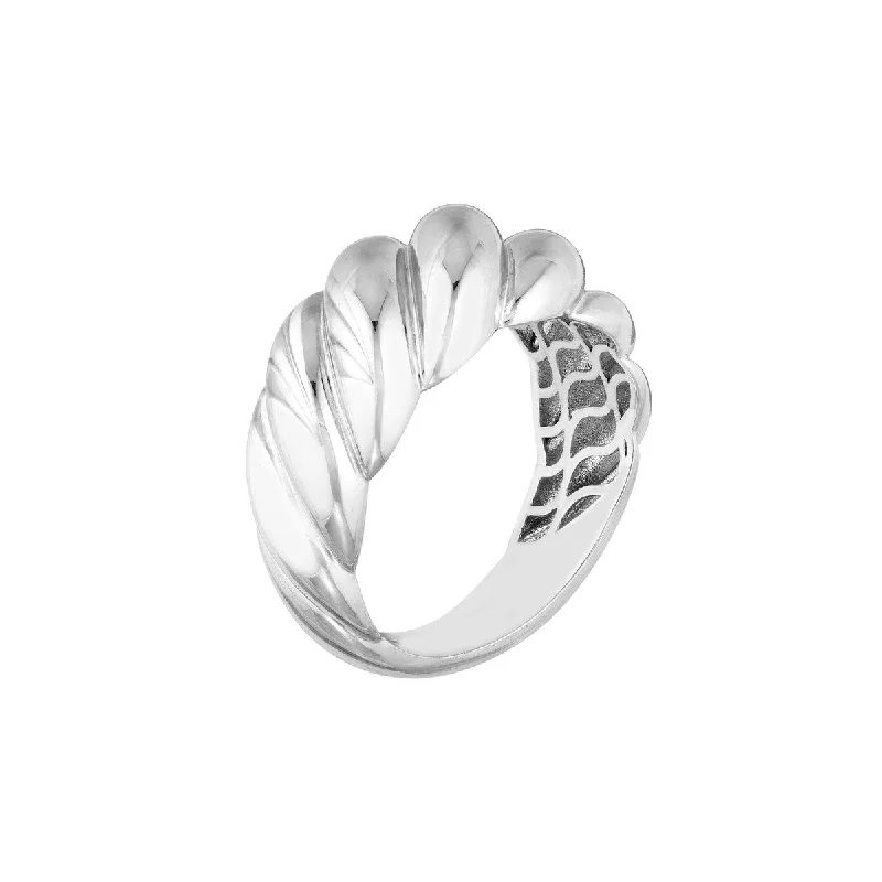 women's sun rings-Sterling Silver Fluted Dome Ring