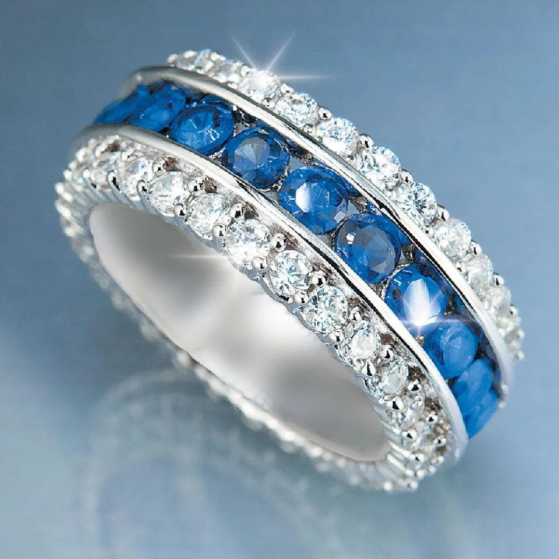 women's shell rings-Azure Eternity Ring