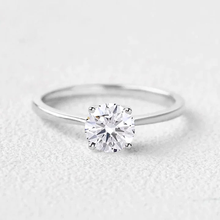 women's twisted engagement rings-1.0ct Classic 4-Prong Solitaire Lab Grown Diamond Ring