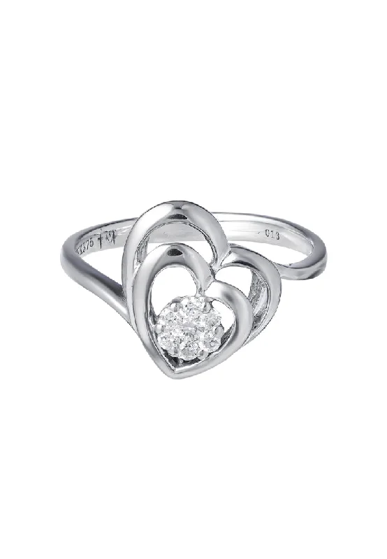 women's solitaire engagement rings-TOMEI Diamond Ring, White Gold 375