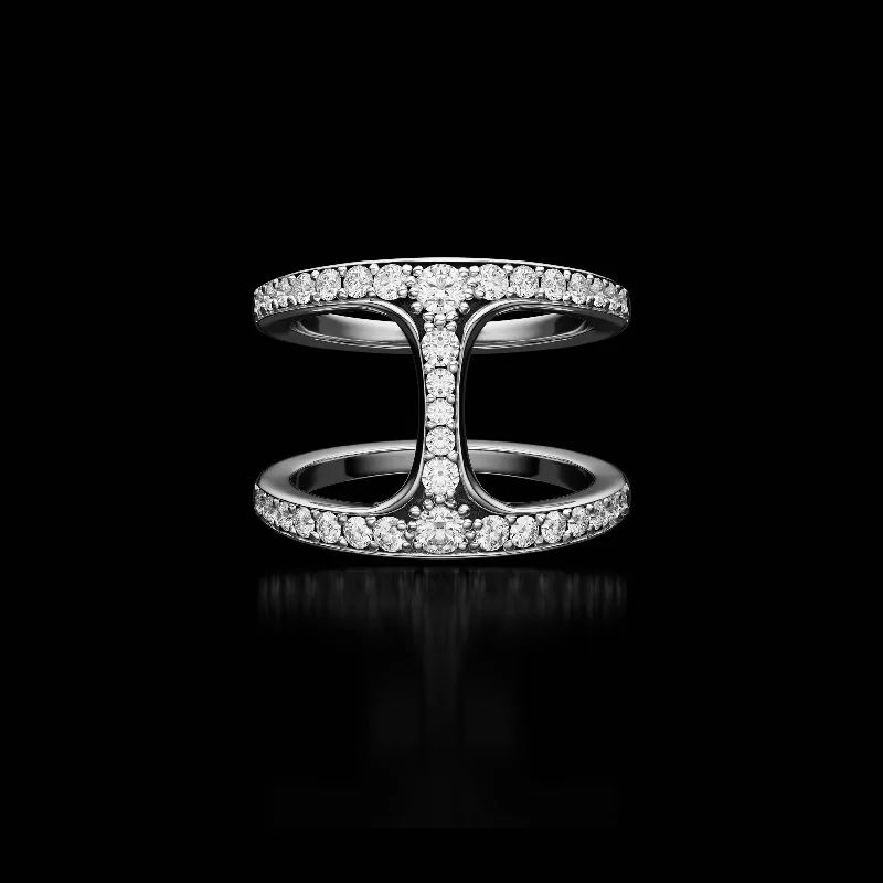 women's lab-grown diamond rings-DAME PHANTOM WITH DIAMONDS