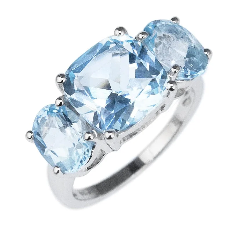 women's floral rings-Sky Topaz Ring