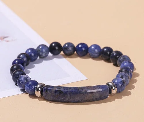 5a Natural Blue Grain Stone Bridge Bracelet