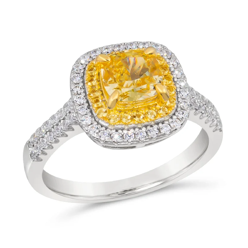 women's spinner rings-Lucia Brilliante Ring Canary Yellow