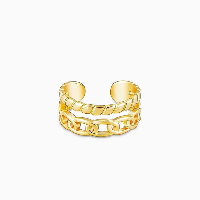 women's inspirational rings-Golden Connected Together Ring