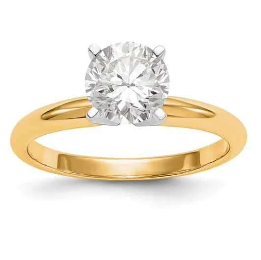 women's star engagement rings-14K Yellow Gold 1.00ct VS1 H LAB GROWN Diamond Solitaire Engagement Ring