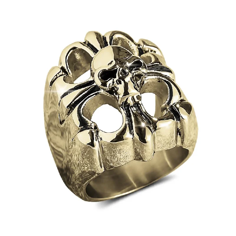 women's gold rings-Gold Skull Arena Ring