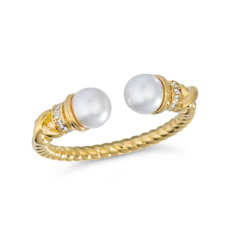 women's open rings-Pearl Bit Bit Ring